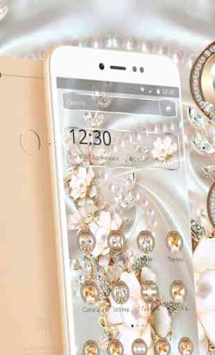 Silver Gold Pearl Flower Theme 1