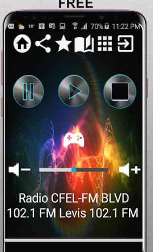 CA Radio CFEL-FM BLVD 102.1 FM Levis 102.1 FM App 1
