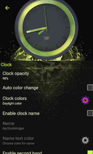 3D Neon Green Clock 2