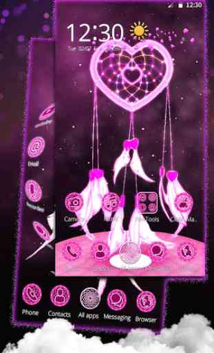 3D Pink Dreamcatcher Heart Theme 2
