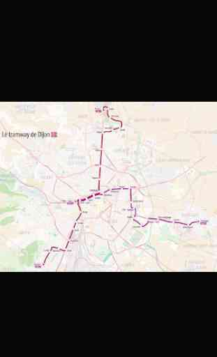 Dijon Tram Map 1
