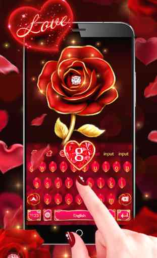 Luxurious Red Rose Keyboard Theme  2