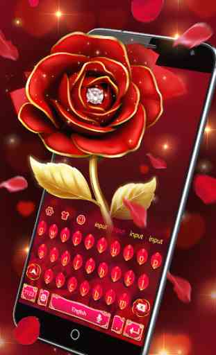 Luxurious Red Rose Keyboard Theme  3