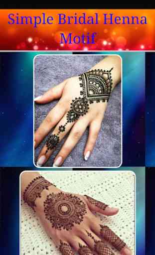 Motif de mariée au henné simple 1