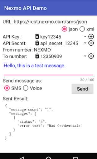 Nexmo API Demo 1