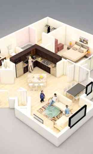 Plans simples de la maison 3D 1