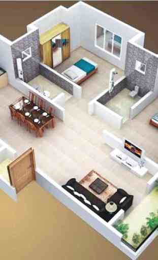 Plans simples de la maison 3D 2