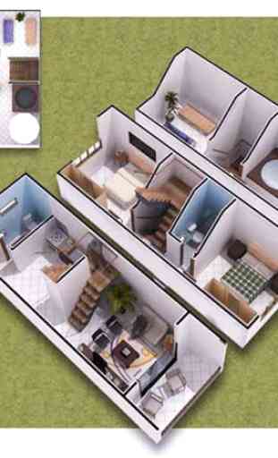 Plans simples de la maison 3D 3
