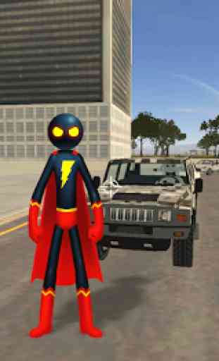 Superhero Stickman Rope Hero Vegas City Gangster 1