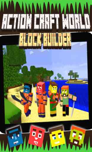 Action Craft World Block Builder - Mine Mini Heads Game 1