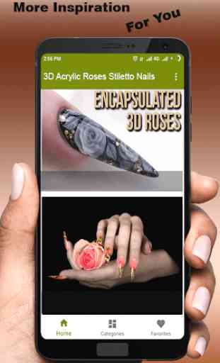 3D Acrylic Roses Stiletto Nails 2