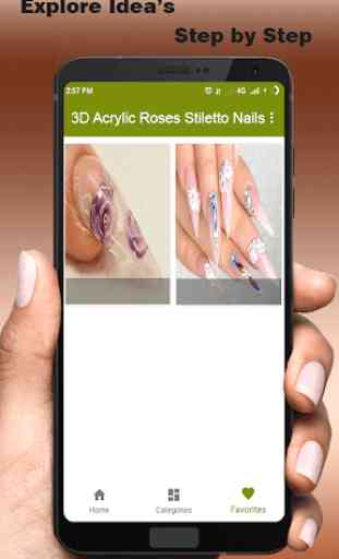 3D Acrylic Roses Stiletto Nails 3