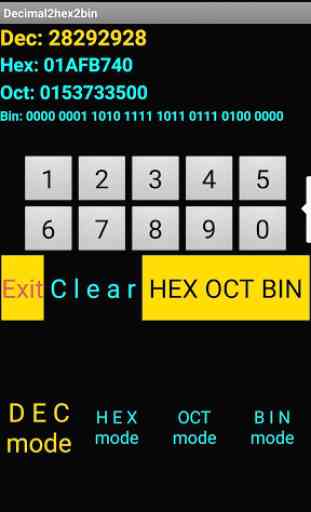Base number converter, hex,bin,oct, up to 256 bits 1