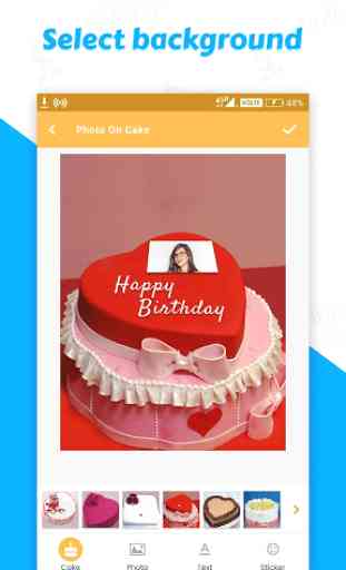 Birthday Cake with Name & Photo Design 2