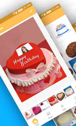 Birthday Cake with Name & Photo Design 3