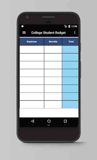College Student Budget 2