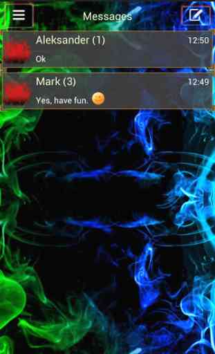 Fumée verte Theme GO SMS Pro 1