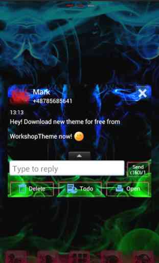 Fumée verte Theme GO SMS Pro 3