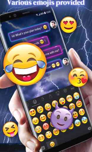 Live Lightning Keyboard Theme with Emoji 2