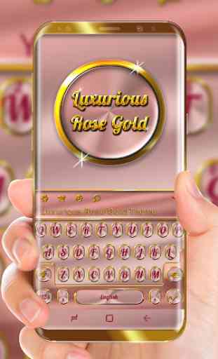 Luxurious Rose & Gold Keyboard Theme 1