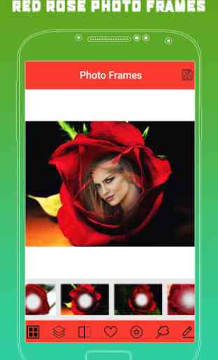 Red Rose Photo Frame - Rose Photo Effect 1
