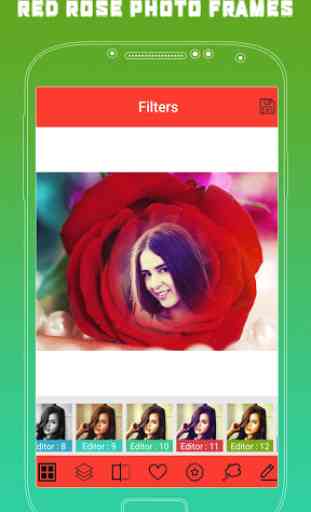 Red Rose Photo Frame - Rose Photo Effect 2