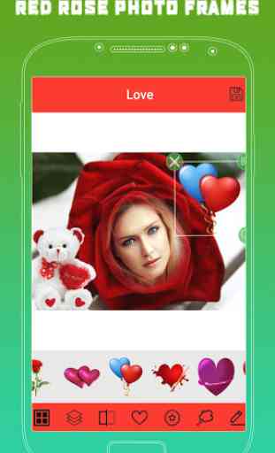 Red Rose Photo Frame - Rose Photo Effect 3