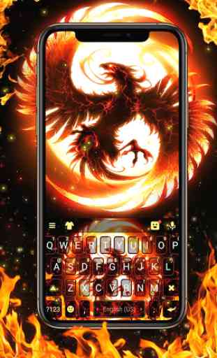 Thème de clavier Flaming Fire Phoenix 1
