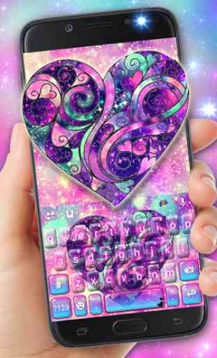 Thème de clavier Heart 3d Galaxy 1