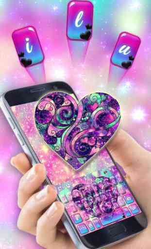 Thème de clavier Heart 3d Galaxy 2