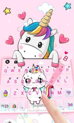 Thème de clavier Rainbow Unicorn Cat 2