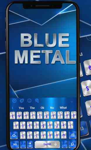 Blue Silver Metal Keyboard Theme 1