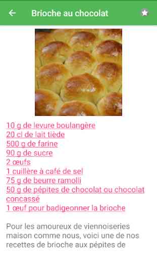 Brioche avec calories recettes en français. 2