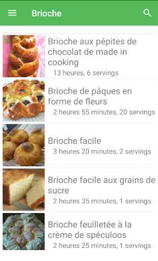 Brioche avec calories recettes en français. 3