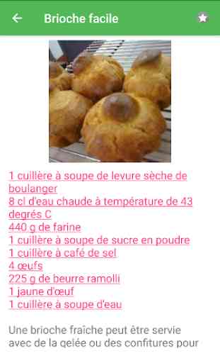 Brioche avec calories recettes en français. 4