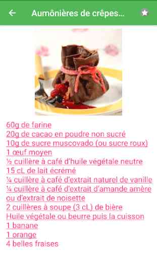 Chocolat avec calories recettes en français. 2