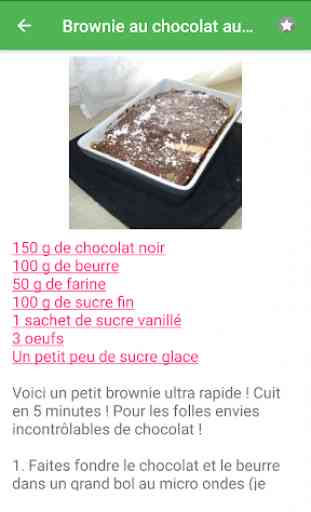 Chocolat avec calories recettes en français. 4