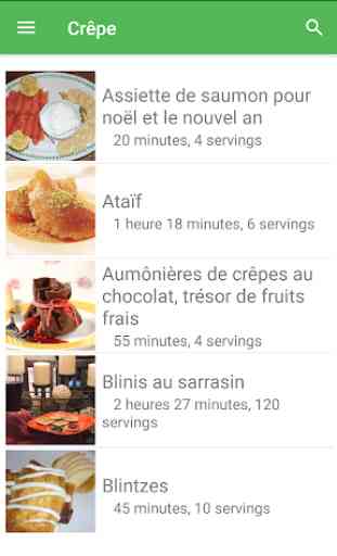 Crêpe avec calories recettes français gratuities. 1