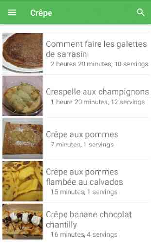 Crêpe avec calories recettes français gratuities. 3
