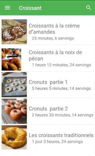Croissant avec calories recettes en français. 3