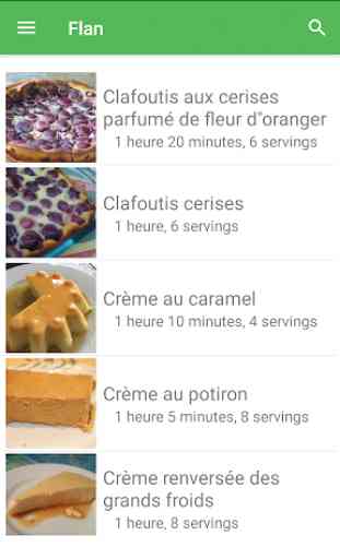 Flan avec calories recettes en français gratuities 1