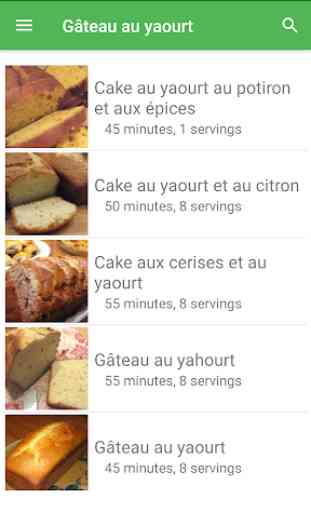 Gâteau au yaourt avec calories recettes français. 1