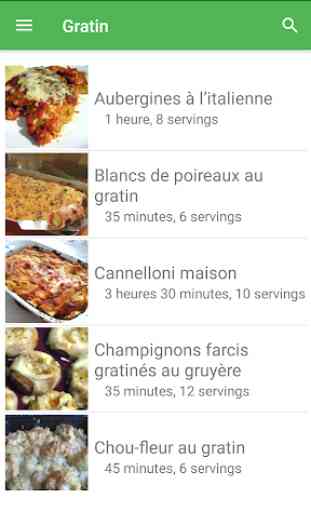 Gratin avec calories recettes français gratuities. 1