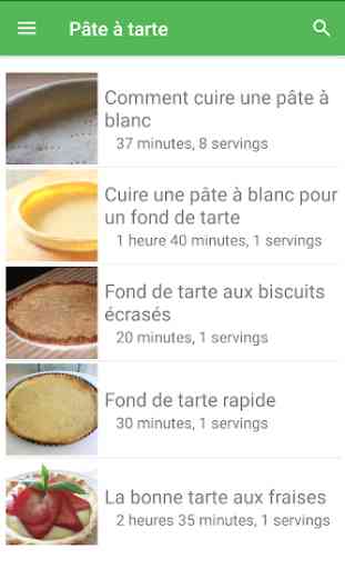 Pâte à tarte avec calories recettes en français. 1