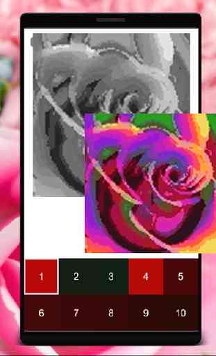 Rose Pixel Coloring By Number 2020 4