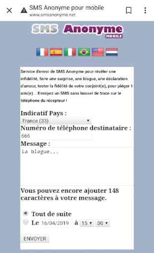 SMS ANONYME 1