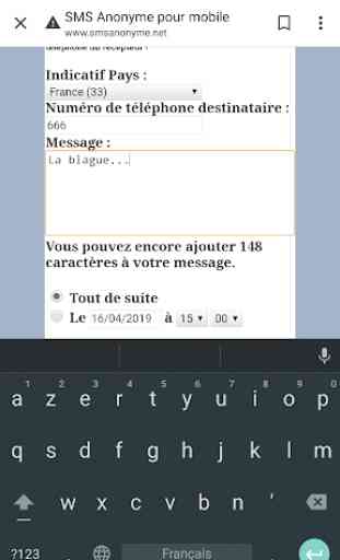 SMS ANONYME 2