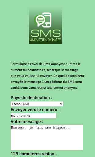 SMS Anonyme FR, BE, CH, Afrique... 1