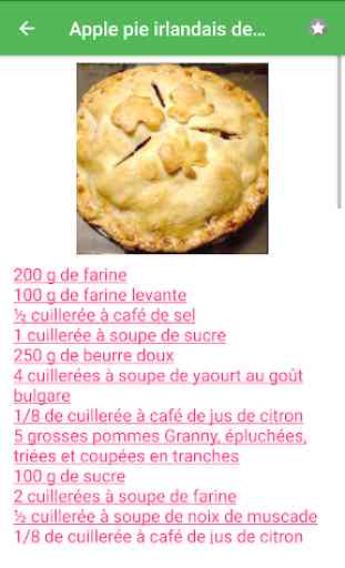 Tarte avec calories recettes français gratuities. 2
