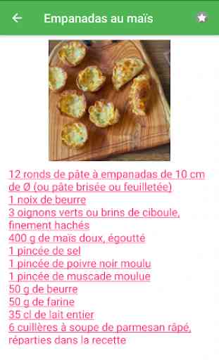 Tarte salée avec calories recettes en français. 2